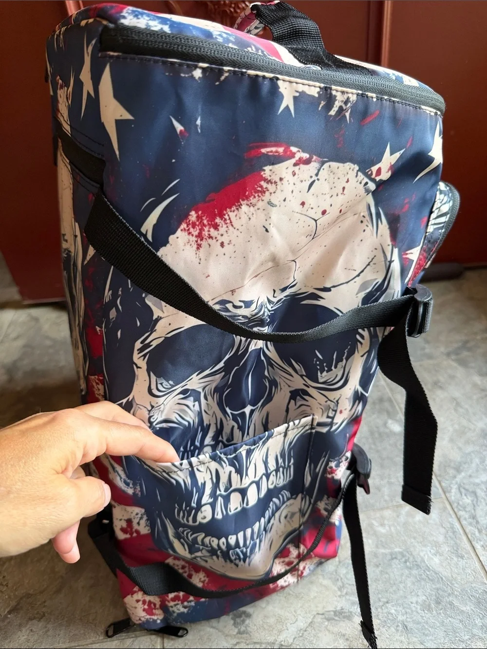 🇺🇸 Skull Patriotic Backpack/dufffel - Red, Blue, White
